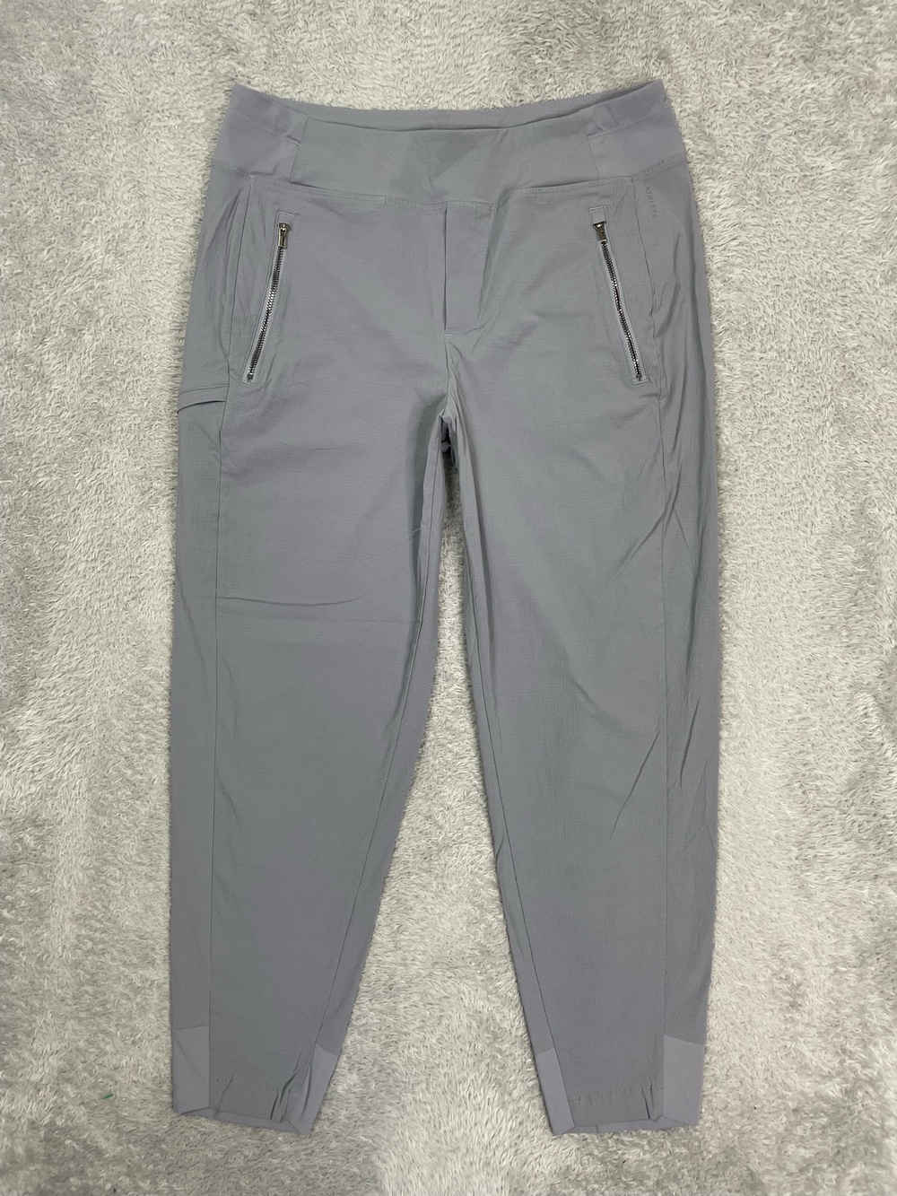 Athleta Pants Womens 8 Gray Jogger Lightweight Zip Pockets Stretch Ankle Travel